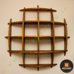 شلف دیواری چوبی مدرن و خاص محدب مدل نیم کره 5طبقه