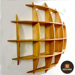 شلف دیواری چوبی مدرن و خاص محدب مدل نیم کره 5طبقه