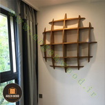 شلف دیواری چوبی مدرن و خاص محدب مدل نیم کره 5طبقه