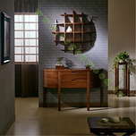 شلف دیواری چوبی مدرن و خاص محدب مدل نیم کره 5طبقه