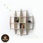 شلف دیواری چوبی مدرن و خاص محدب مدل نیم کره 5طبقه