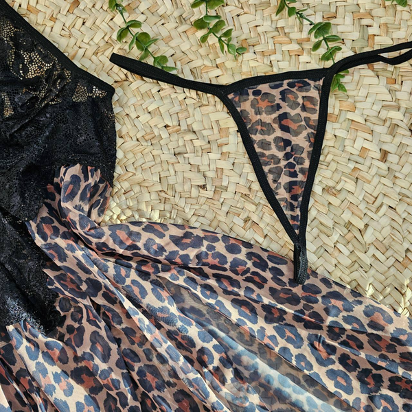 لباس خواب پلنگی بیگ سایز کد 100347