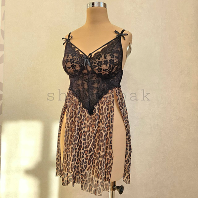 لباس خواب پلنگی بیگ سایز کد 100347