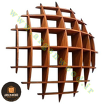 شلف دیواری چوبی مدرن و خاص محدب طرح نیم کره هفت طبقه