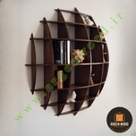 شلف دیواری چوبی مدرن و خاص محدب طرح نیم کره هفت طبقه