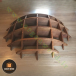 شلف دیواری چوبی مدرن و خاص محدب طرح نیم کره هفت طبقه
