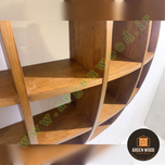 شلف دیواری چوبی مدرن و خاص محدب طرح نیم کره هفت طبقه