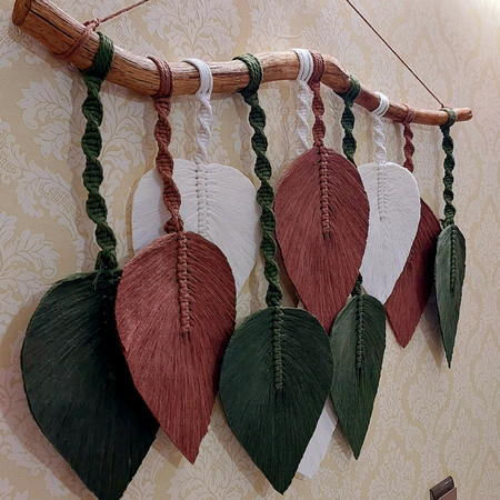 دیوارکوب برگ مکرومه