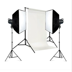 پکیج حرفه ای نورپردازی 300 وات با پرده فون عکاسی و پایه فون پرتابل مدل New-kit20