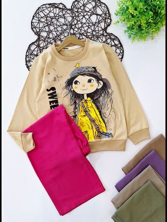 بلوز شلوار دخترک و گنجشک کد2328
