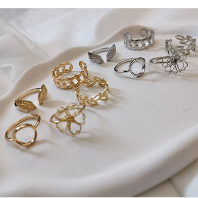 پک انگشتر پنج تایی مدل بال فرشته گل