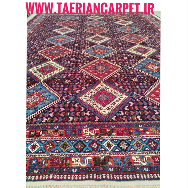 فرش دستباف سایز دوازده متری (تمام پشم یلمه طرح قاب حوضی)