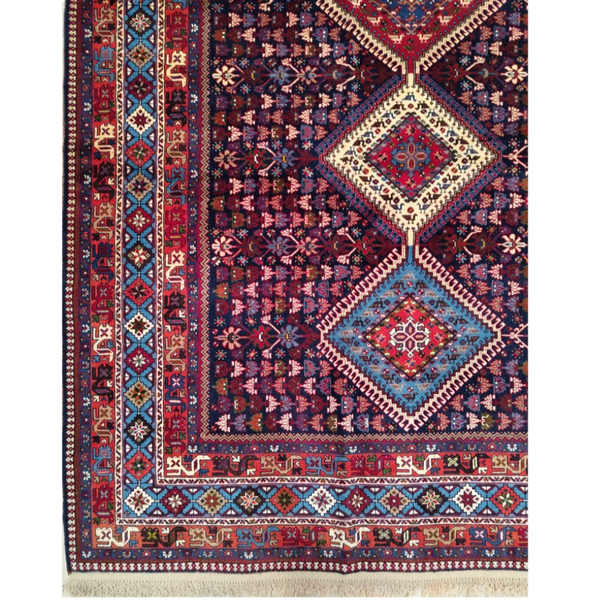 فرش دستباف سایز دوازده متری (تمام پشم یلمه طرح قاب حوضی)