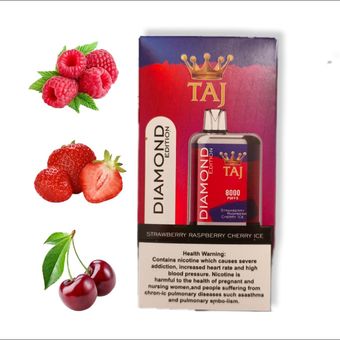 پاد یکبار مصرف 8000 کام  TAJ DIAMOND STRAWBERRY RASPBERRY CHERRY