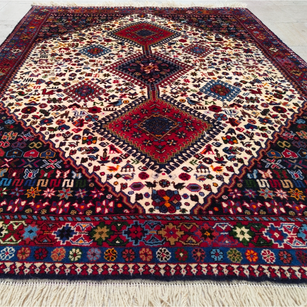 فرش دستباف سایز قالیچه (تمام پشم یلمه طرح حوضی) کد 6225