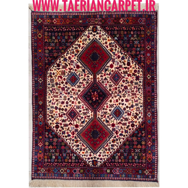 فرش دستباف سایز قالیچه (تمام پشم یلمه طرح حوضی) کد 6225