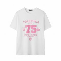 تیشرت نخی زنانه مدل کالیفرنیا (California) رنگ سفید - فری سایز 36 تا 44 آوینا استایل