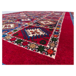 فرش دستباف سایز قالیچه سه متری (تمام پشم یلمه طرح دور خلوت زمینه خشتی) کد 6222