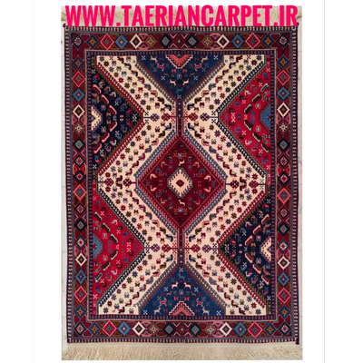 فرش دستباف سایز قالیچه سه متری (تمام پشم یلمه طرح قابی شکرلو) کد 6223