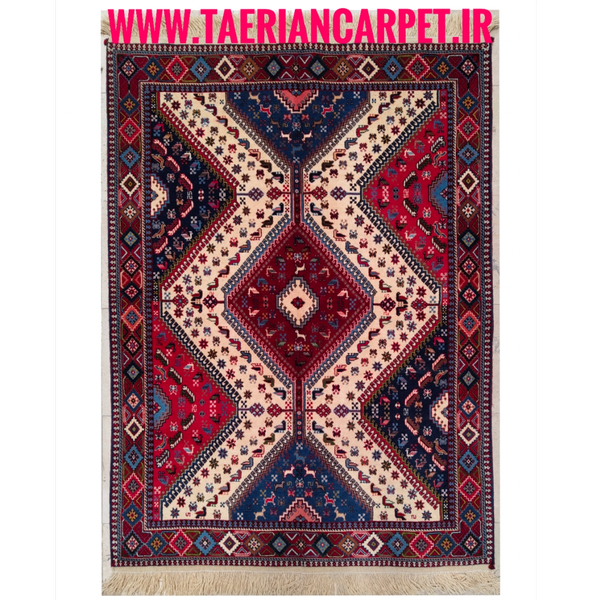 فرش دستباف سایز قالیچه سه متری (تمام پشم یلمه طرح قابی شکرلو) کد 6223