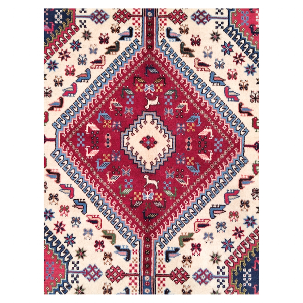 فرش دستباف سایز قالیچه سه متری (تمام پشم یلمه طرح قابی شکرلو) کد 6223