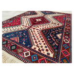 فرش دستباف سایز قالیچه سه متری (تمام پشم یلمه طرح قابی شکرلو) کد 6223