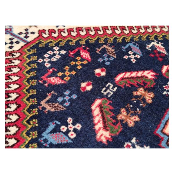 فرش دستباف سایز قالیچه سه متری (تمام پشم یلمه طرح قابی شکرلو) کد 6223