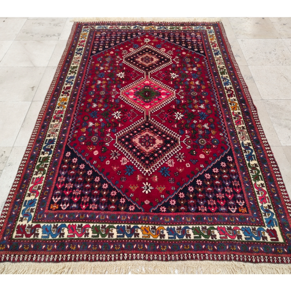 فرش دستباف سایز قالیچه سه متری (تمام پشم یلمه طرح حوضی) کد 6214