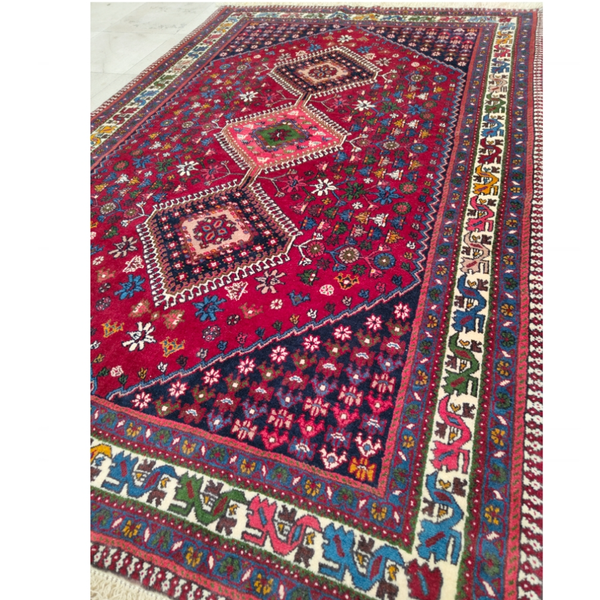 فرش دستباف سایز قالیچه سه متری (تمام پشم یلمه طرح حوضی) کد 6214