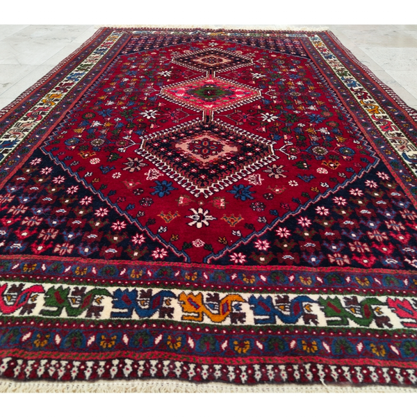 فرش دستباف سایز قالیچه سه متری (تمام پشم یلمه طرح حوضی) کد 6214