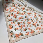 مینی اسکارف سه گوشه گل‌ های نارنجی