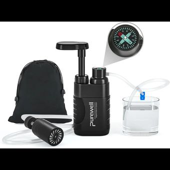 Purewell Water Purifier Pump – پمپ تصفیه آب قابل حمل با فیلتر کربنی قابل تعویض و 4 مرحله تصفیه