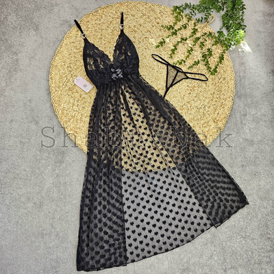 لباس خواب زنانه بلند توری کد 2095