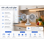 پنکه دوقلو شارژی Y6 رومیزی و دیواری | پنکه شارژی دو فن توربو 4 سرعته تایپ C
