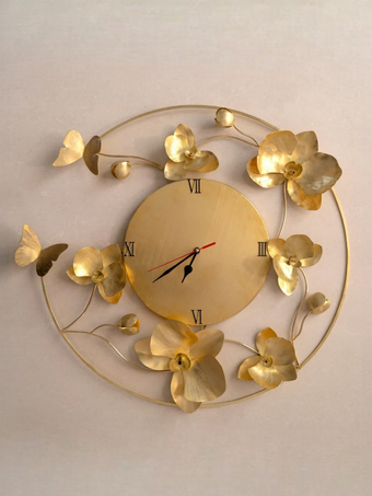 ساعت دیواری برنجی | مدل ارکیده