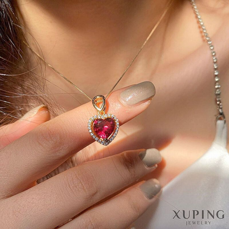 پلاک قلبی جواهری یاقوتی ژوپینگ 06014