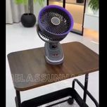 پنکه شارژی رومیزی و گیره‌ای S6 | چرخش 360 درجه، 5 سرعته، تایمر و چراغ LED