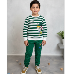 بلوز شلوار راه راه چاپ ماینکرافت 13396