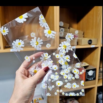 سلفون لبه چسب دار طرح گل بابونه | 16 * 13 |بسته 1 کیلویی