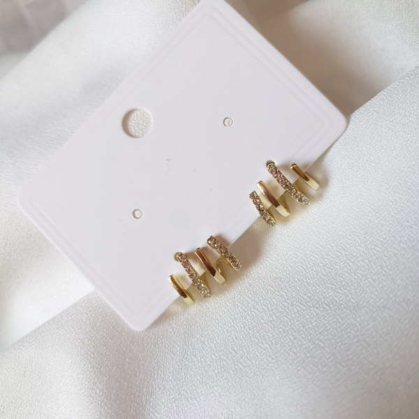 گوشواره چندلاین نگین دار