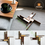 ساعت چوبی دیواری فانتزی ، مدرن و خاص طرح پازلی موندریان کد 614