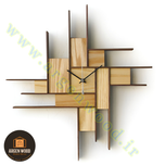 ساعت چوبی دیواری فانتزی ، مدرن و خاص طرح پازلی موندریان کد 615