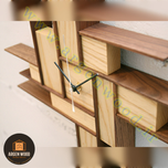 ساعت چوبی دیواری فانتزی ، مدرن و خاص طرح پازلی موندریان کد 615