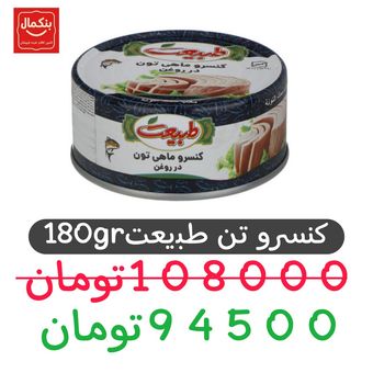 کنسرو ماهی تن در روغن طبیعت - 180گرم باکس24عددی