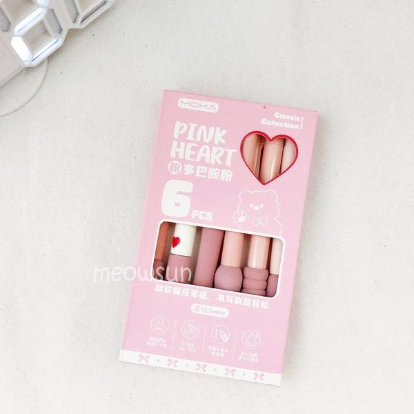 خودکار گریپ دار موکا طرح قلب صورتی