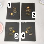 دفترچه سیاه برگ طلاکوب گربه فضانورد