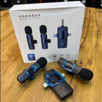 میکروفون یقه ای بیسیم مدل k15 dual دو کاربر