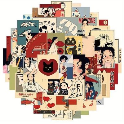 استیکر وینتج ژاپنی - پک 5 عددی