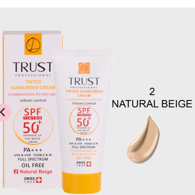 کرم ضد آفتاب رنگی و کنترل چربی بژ طبیعی پوست مختلط تا چرب تراست