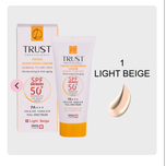 کرم ضد آفتاب رنگی و ضد پیری بژ روشن پوست خشک تا نرمال تراست